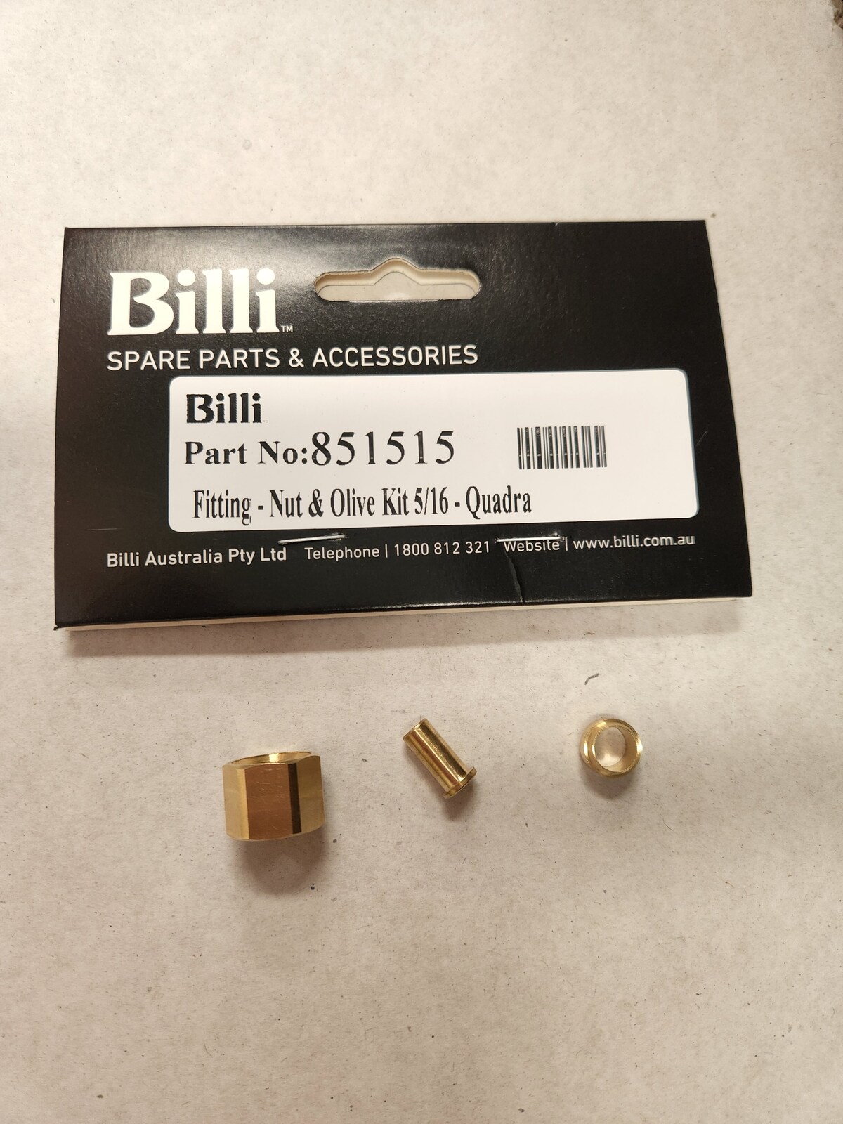 851515 Billi Fitting - Nut & Olive Kit 5/16- Quadra