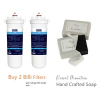 Billi 994051 Fibron X 5-Micron Water Filter Twin Pack + Soap Gift Pack