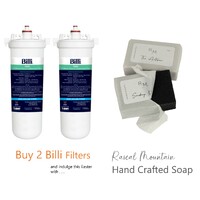 Billi 994052 Fibron XC Sub-Micron Water Filter Twin Pack + Soap Gift Pack